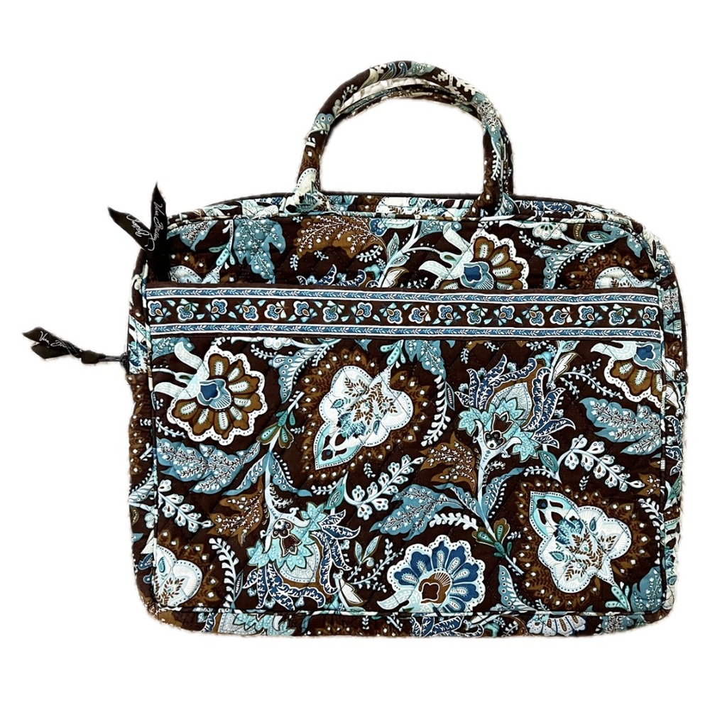 Vera Bradley | Laptop Case / Tote, Java Blue Print (Brown/Blue Paisley)